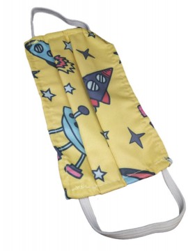 Μάσκα κάλυψης προσώπου παιδική υφασμάτινη βαμβακερή  Διάστημα