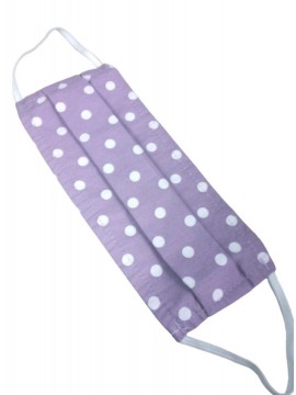 Μάσκα κάλυψης προσώπου υφασμάτινη βαμβακερή Πουά Μωβ