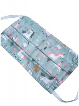 Μάσκα κάλυψης προσώπου παιδική υφασμάτινη βαμβακερή  Unicorn