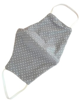 Μάσκα κάλυψης προσώπου ενηλίκων υφασμάτινη βαμβακερή πουά 