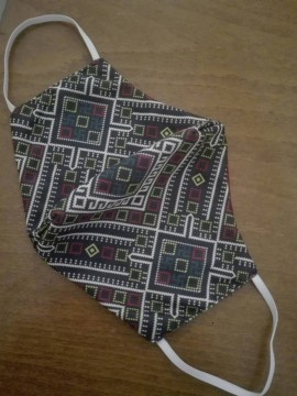 Μάσκα κάλυψης προσώπου ενηλίκων υφασμάτινη βαμβακερή ethnic II