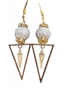 Σκουλαρίκι χειροποίητο γυναικείο επιχρυσωμένος ορείχαλκος Chic