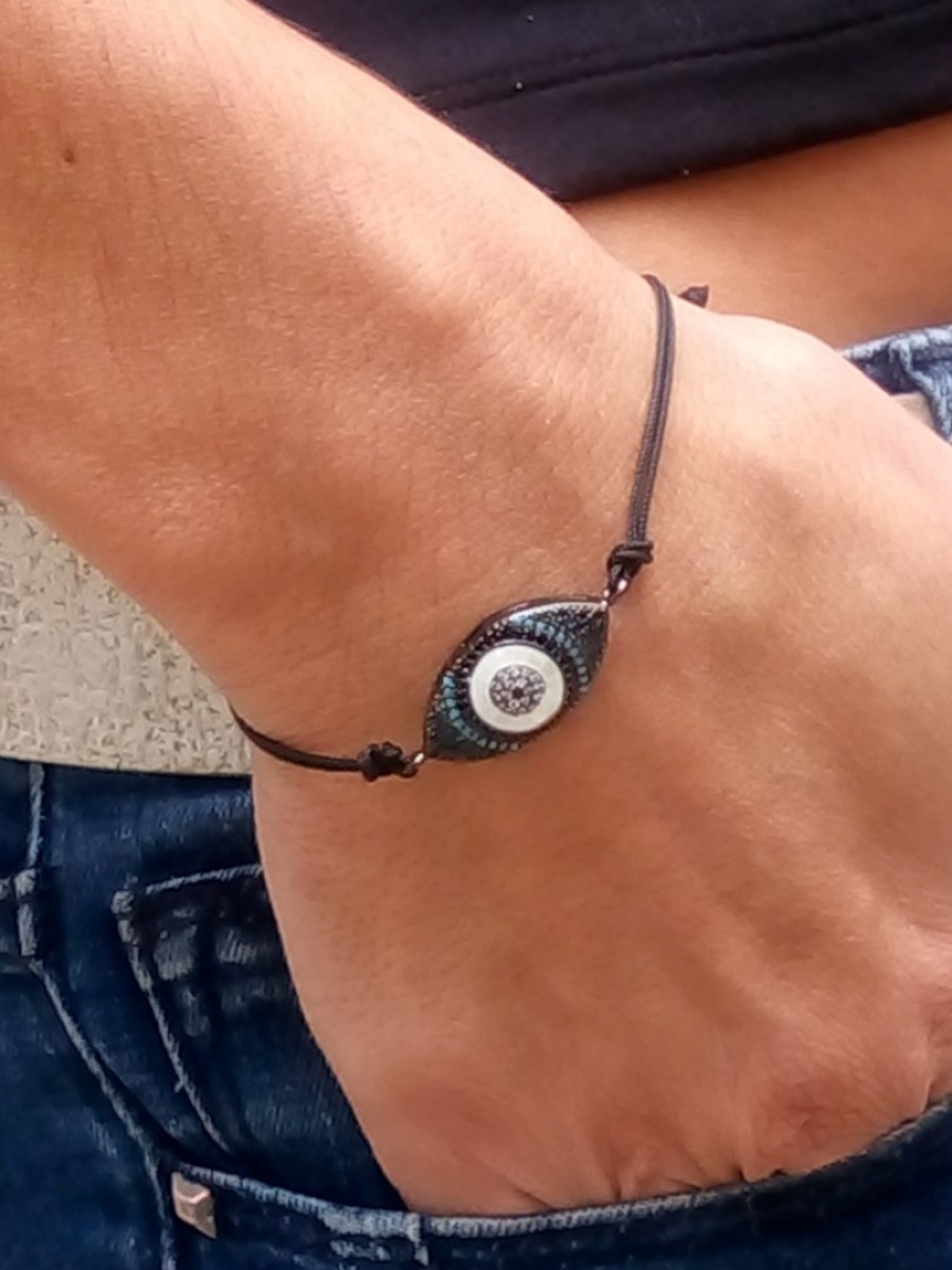 Βραχιόλι χειροποίητο γυναικείο Ojo Blue