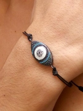 Βραχιόλι χειροποίητο γυναικείο Ojo Blue