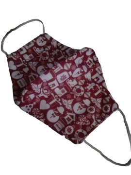 Μάσκα κάλυψης προσώπου ενηλίκων υφασμάτινη βαμβακερή χιονάνθρωπος