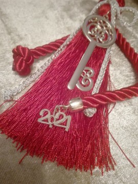 Γούρι χειροποίητο Κλειδί κόκκινο