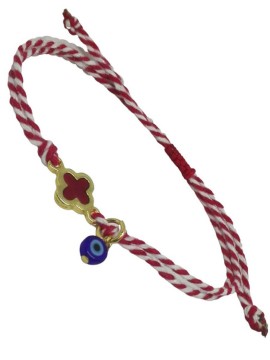 Βραχιόλι Μάρτης σταυρός δίχρωμος φίλντισι επιχρυσωμενος ορείχαλκος 24Κ MAR06