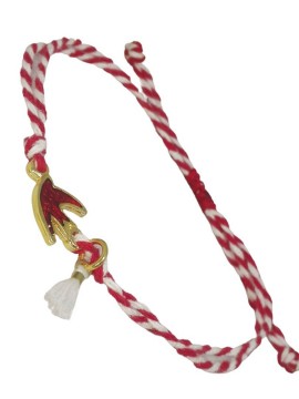 Βραχιόλι Μάρτης χελιδόνι φίλντισι επιχρυσωμένος ορείχαλκος 24Κ MAR011