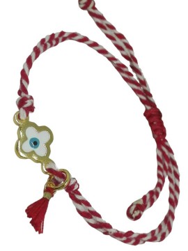 Βραχιόλι Μάρτης σταυρός φίλντισι επιχρυσωμενος ορείχαλκος 24Κ MAR014