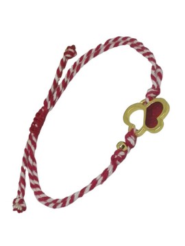 Βραχιόλι Μάρτης πεταλούδα κόκκινη φίλντισι επιχρυσωμενος ορείχαλκος 24Κ MAR017