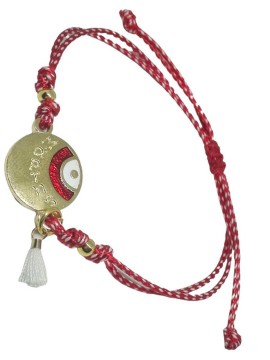 Βραχιόλι Μάρτης ματάκι φίλντισι επιχρυσωμένος ορείχαλκος 24Κ στρογγυλό MAR04