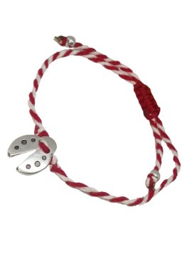 Βραχιόλι Μάρτης πασχαλίτσα ορείχαλκος επιπλατινωμένος MAR028