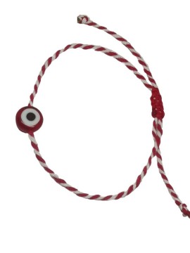 Βραχιόλι Μάρτης μάτι κόκκινη γυάλινη χάντρα MAR031