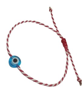 Βραχιόλι Μάρτης μάτι τυρκουάζ γυάλινη χάντρα MAR032