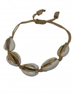 Γυναικείο χειροποίητο βραχιόλι Κοχύλι Χρυσοκλωστή
