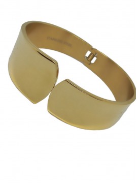 Γυναικείο μοντέρνο ατσάλινο βραχιόλι Βέργα gold