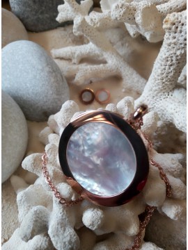 Γυναικείο μοντέρνο σετ κολιέ - σκουλαρίκια ατσάλινο με φίλντισι