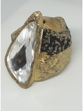 Δαχτυλίδι ορειχάλκινο χειροποίητο Opus4 Gold Rain