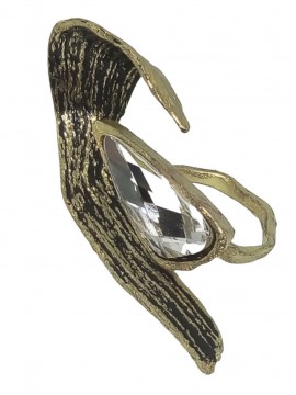 Δαχτυλίδι ορειχάλκινο χειροποίητο Opus4 Gold Crystal eye