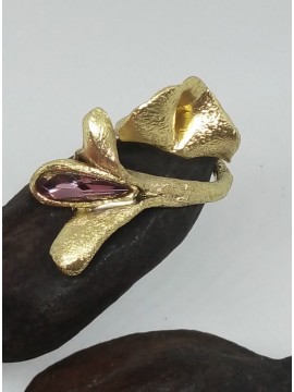 Δαχτυλίδι ορειχάλκινο χειροποίητο Opus4 Gold Lily