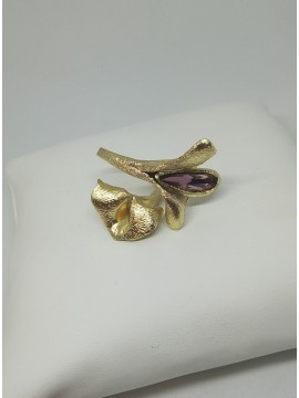 Δαχτυλίδι ορειχάλκινο χειροποίητο Opus4 Gold Lily