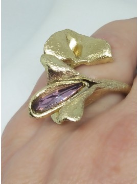 Δαχτυλίδι ορειχάλκινο χειροποίητο Opus4 Gold Lily