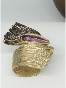 Δαχτυλίδι ορειχάλκινο χειροποίητο Opus4 Gold Wings