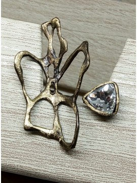 Δαχτυλίδι ορειχάλκινο χειροποίητο Opus4 Bronze Fossil