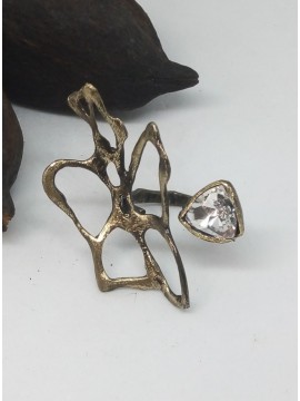 Δαχτυλίδι ορειχάλκινο χειροποίητο Opus4 Bronze Fossil