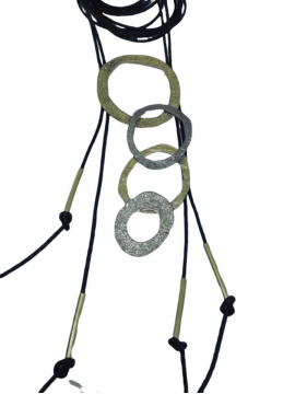 Κολιέ μακρύ χειροποίητο επιχρυσωμένος ορείχαλκος Opus4 Hoop