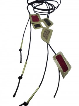 Κολιέ μακρύ χειροποίητο επιχρυσωμένος ορείχαλκος Opus4 Patch