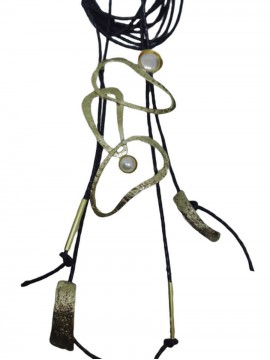 Κολιέ μακρύ χειροποίητο επιχρυσωμένος ορείχαλκος Opus4 Fantasy