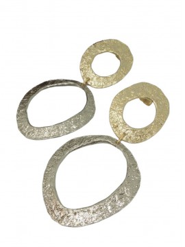 Σκουλαρίκι χειροποίητο επιχρυσωμένος ορείχαλκος Opus4 Hoop