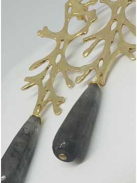 Σκουλαρίκι  χειροποίητο επιχρυσωμένος ορείχαλκος Opus4  Nature