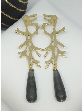 Σκουλαρίκι  χειροποίητο επιχρυσωμένος ορείχαλκος Opus4  Nature