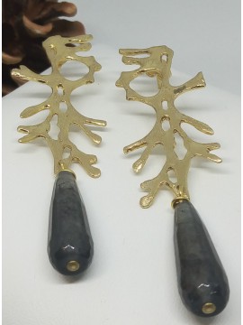 Σκουλαρίκι  χειροποίητο επιχρυσωμένος ορείχαλκος Opus4  Nature