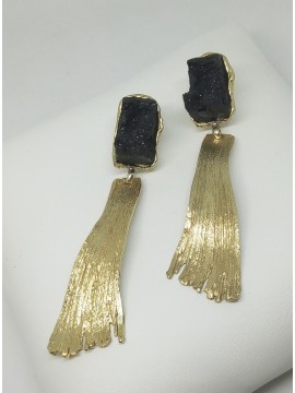 Σκουλαρίκι  χειροποίητο επιχρυσωμένος ορείχαλκος Opus4  Volcano