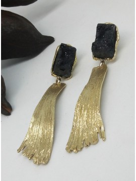 Σκουλαρίκι  χειροποίητο επιχρυσωμένος ορείχαλκος Opus4  Volcano