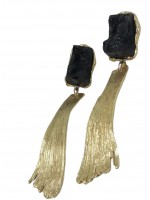 Σκουλαρίκι  χειροποίητο επιχρυσωμένος ορείχαλκος Opus4  Volcano