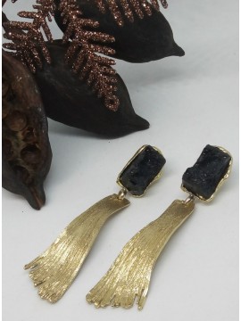 Σκουλαρίκι  χειροποίητο επιχρυσωμένος ορείχαλκος Opus4  Volcano