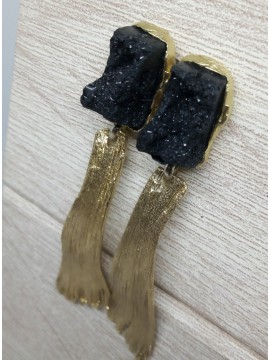 Σκουλαρίκι  χειροποίητο επιχρυσωμένος ορείχαλκος Opus4  Volcano