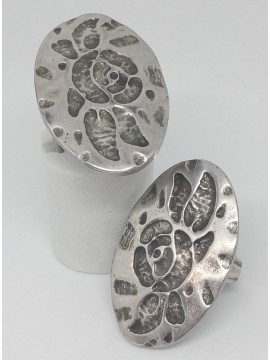 Γυναικείο χειροποίητο δαχτυλίδι Λουλούδι silver