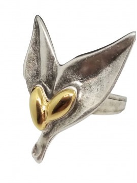 Δαχτυλίδι χειροποίητο γυναικείο αλπακάς Olive gold