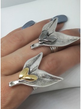 Δαχτυλίδι χειροποίητο γυναικείο Olive grey silver