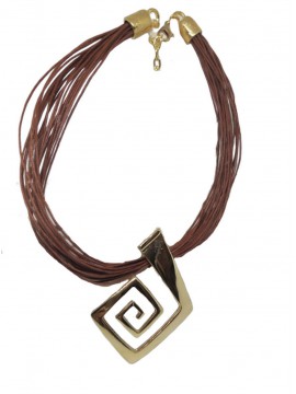 Γυναικείο χειροποίητο ορειχάλκινο  κολιέ Μαίανδρος 