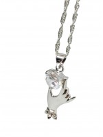 Κολιέ ατσάλινο χειροποίητο γυναικείο White Hand 