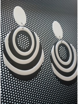 Γυναικείο χειροποίητο plexiglass σκουλαρίκι black & white