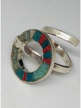 Ψηφιδωτό δαχτυλίδι ασήμι 925 γυναικείο Vortex