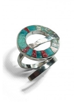 Ψηφιδωτό δαχτυλίδι ασήμι 925 γυναικείο Vortex