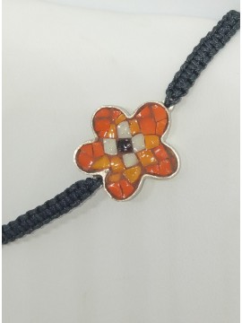 Ψηφιδωτό βραχιόλι ασήμι 925 γυναικείο λουλούδι